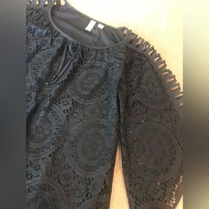 Tacera Boutique Black Lace (Lined), Bell Sleeve Women’s Dress -S